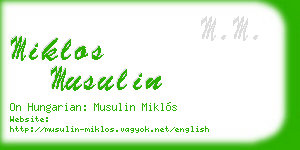 miklos musulin business card